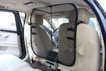 Pet Life Squared Easy-Hook Protective Mesh Folding Backseat Car Seat Safety Barrier For Dogs, Cats And Children Pet Life Squared Easy-Hook Protective Mesh Folding Backseat Car Seat Safety Barrier For Dogs, Cats And Children